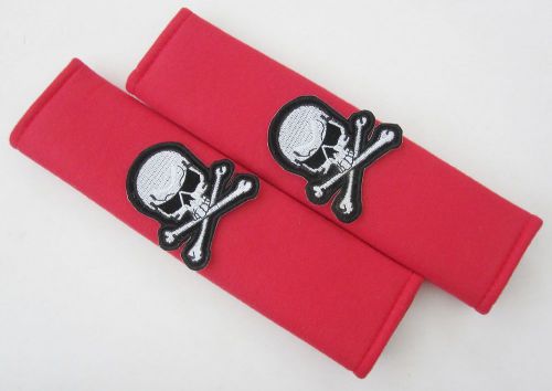 2 pcs car comfortable seat belt seatbelt shoulder pads cover skull r