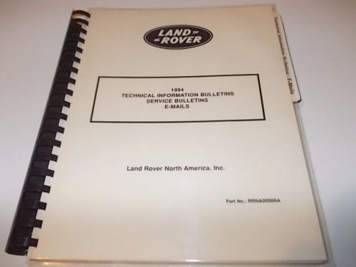 Land rover range rover 1994 tech info service bulletins e-mails part #rrna0008ra