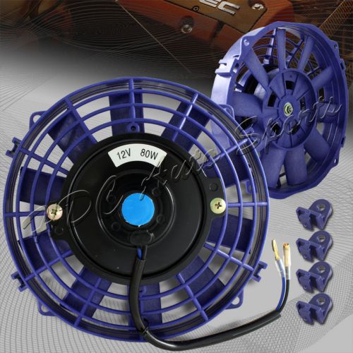 1 x 7&#034; blue electric slim push pull engine bay cooling radiator fan universal 5