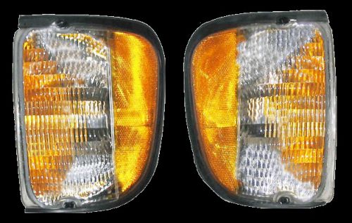 92-02 econoline parking side marker lamp light assembly pair set lh+rh