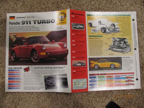 ★★ porsche 911 turbo - collector brochure specs info 1990-1995 ★★