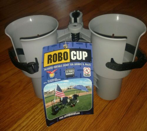 Robocup black portable caddy clamp clampable drink boat cup rod holder, nip