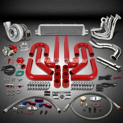 Gt45 1.05ar 800hp+12pc turbo charger+manifold+intercooler kit for honda b16/b18