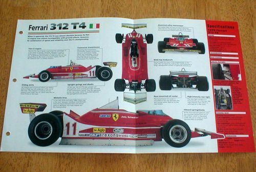 1979 ferrari 312 t4 formula 1 racer unique imp brochure