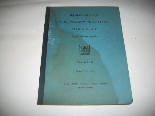 Original1935 mclaughlin-buick series 45-46-49 early issue chassis parts catalog