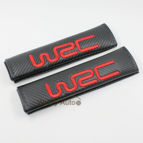 Wrc emblem true carbon fiber seat belt cover shoulder pad fit for ford