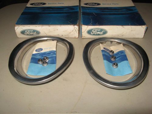 1965 66 mustang gt exhaust trumpet trim rings  nos c5zz 5c299 a w/ hardware