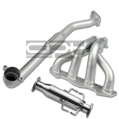 Fits 2g eclipse/talon/avenger 4-1 ceramic exhaust manifold header+test cat pipe