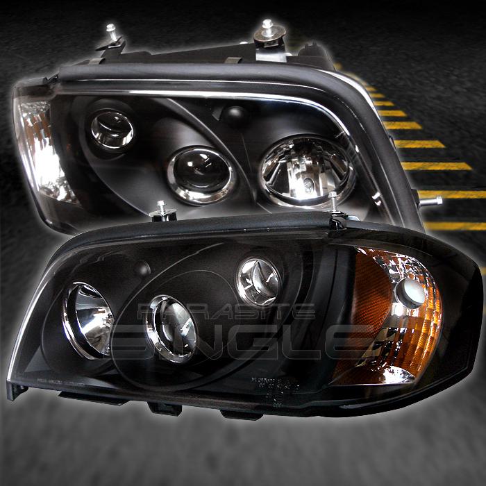 Black 94-00 benz w202 c-class clear projector headlights w/built in corner light