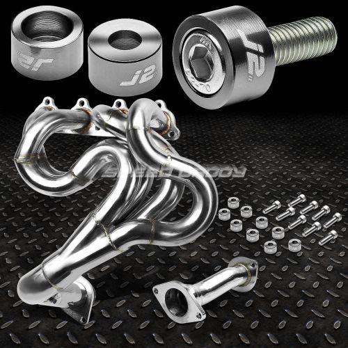 J2 for d15/d16 sohc exhaust manifold 4-1 drag header+gun metal washer cup bolts