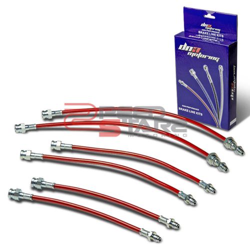 Rx7/fb/s3 red pvc coated stainless steel hose brake lines/cable front+rear disc