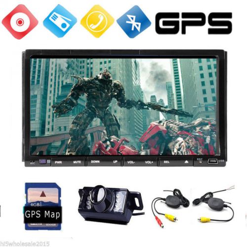 Wireless camera+gps navi 2din hd car stereo dvd player bluetooth radio ipod mp3