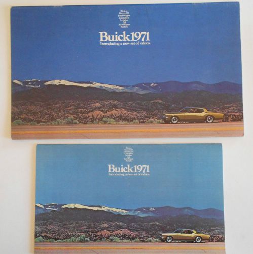 1971 original set of 2 buick sales brochures small &amp; large versions  gs riviera