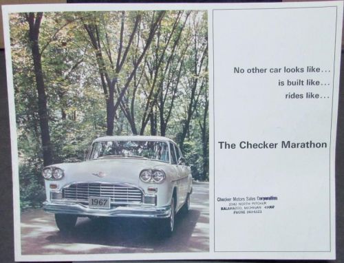 1967 checker marathon full line original color sales brochure sedan wagon limo