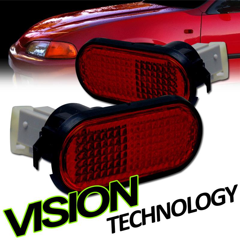 Flat style smoke/amber lens side marker lights 92-95 civic coupe/hatchback/sedan