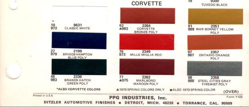 1971 chevrolet corvette 71 paint chips ditzler 4