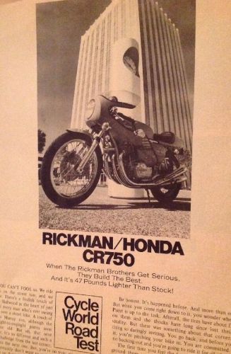 5 pages road test 1974 rickman honda cr750  street bike