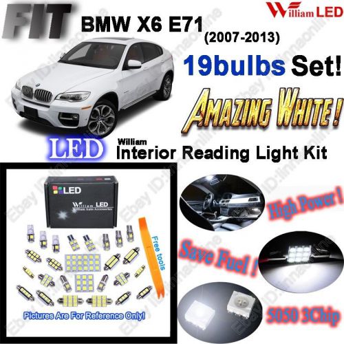 19 bulbs xenon white smd led interior light kit for bmw x6 e71 error free