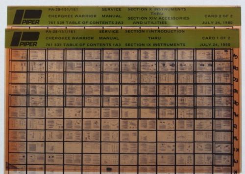 Piper cherokee warrior pa-28-151/161 service manual microfiche