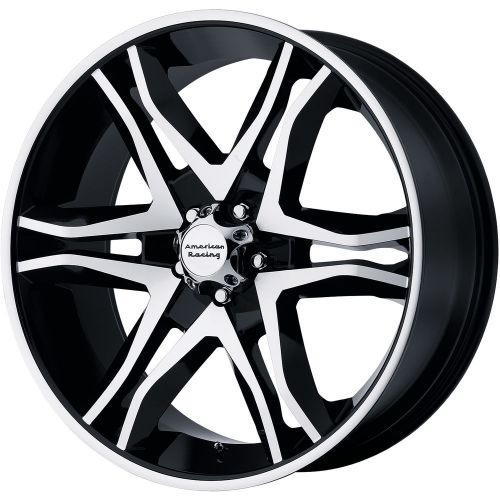 17 (17x8) american racing mainline 5x114.3 +25mm black/machined wheels rims