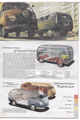 1954 vw transporter 18 page brochure kombi pickup micro bus