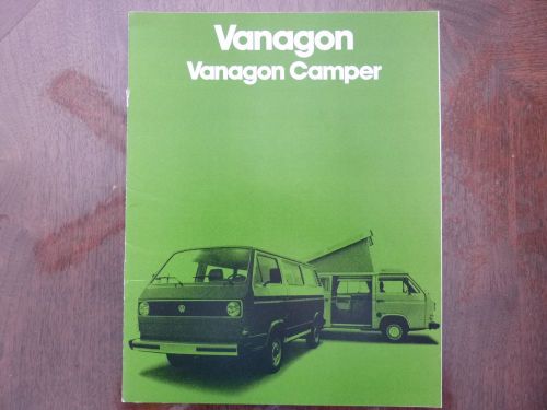 Vintage 1980 vw volkswagen vanagon camper dealer sales brochure book