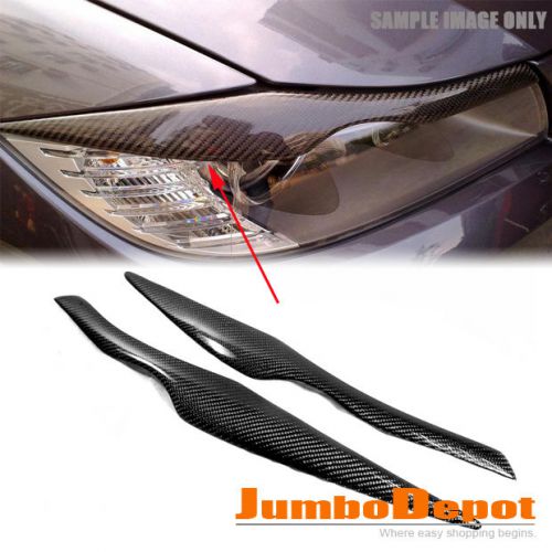 Real carbon fiber eyelid eyebrow headlight trim fit for bmw e90 323i 328i 335i