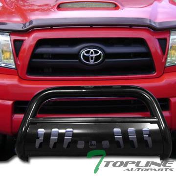 Hd steel bull bar (brush push bumper grill grille guard) 05-13 toyota tacoma blk