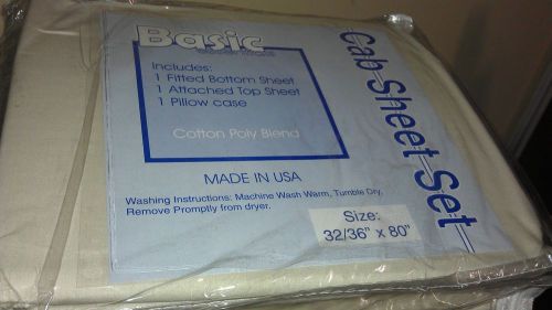 New basic essentials cab sheet set 32/36&#034; x 80&#034; truck cab sheet set light beige