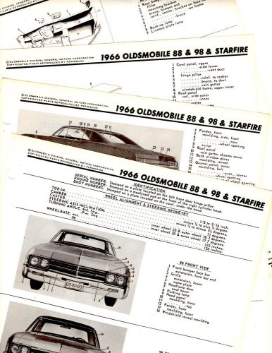 1966 oldsmobile 88 &amp; 98 starfire motor&#039;s original body frame illustrations m 2