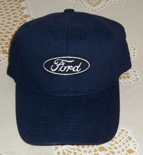 Built ford tough classic navy blue oval ford motor company embroidered hat cap!