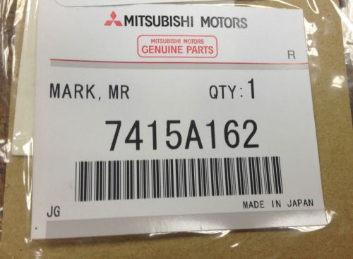 7415a162 - genuine factory oem mitsubishi lancer evolution &#034;mr&#034; decal/emblem