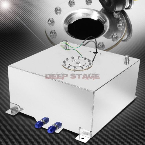 20 gallon/75.7l polished aluminum racing gas fuel cell tank/2&#034; sump+level sender