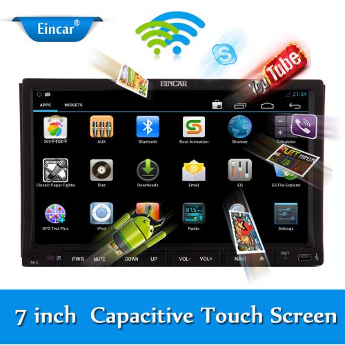 2din car dvd player android dual core stereo gps navi bluetooth wifi ipod camera