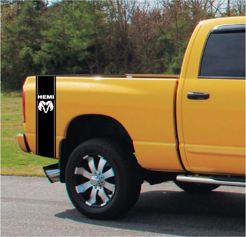 Dodge ram vinyl decal bedside ram head  logo  custom stickers