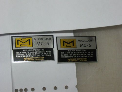 Mcculloch kart shroud decal mc-5 mc-6