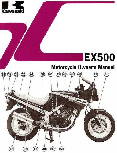 1990 kawasaki ex500 motorcycle owners manual -ex 500 ex500a4-kawasaki