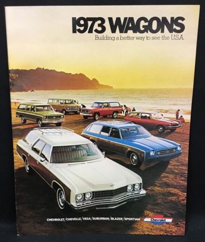 Mint 1973 chevrolet wagons brochure catalog suburban/blazer/vega/sportvan