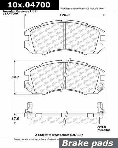 Centric 105.04700 brake pad or shoe, front