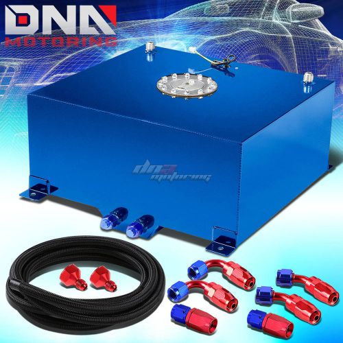 20 gallon/78l blue aluminum fuel cell gas tank+level sender+nylon oil feed kit