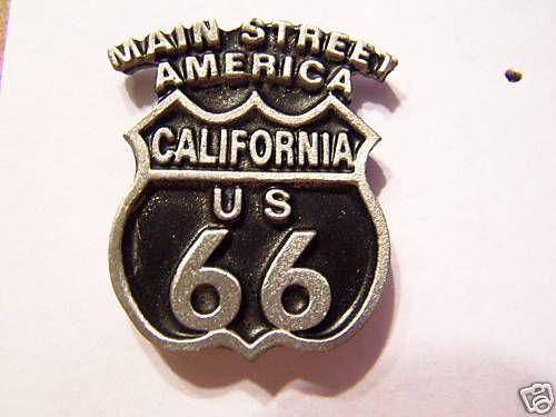 #2068 motorcycle vest pin route 66 california