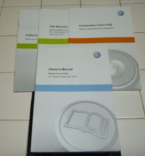 2016 vw beetle convertible owners manual set 16 bug guide w/case volkswagen