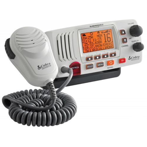 Cobra mr f57w fixed mount class d vhf radio - white