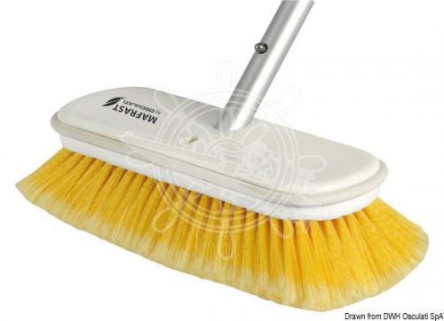 Osculati mafrast yellow polyester soft 10 inch scrubbing brush with white frame