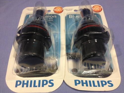 Set of two philips 9007 55/65w bluevision hb5 bv single pack dual beam headlamps