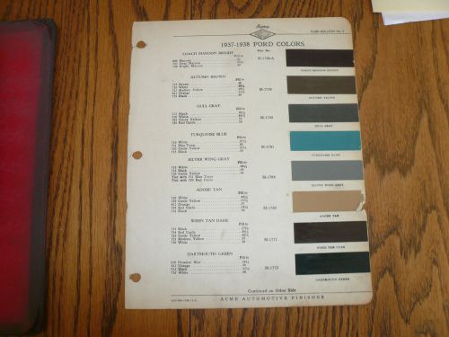 1937 1938 ford acme color chip paint sample