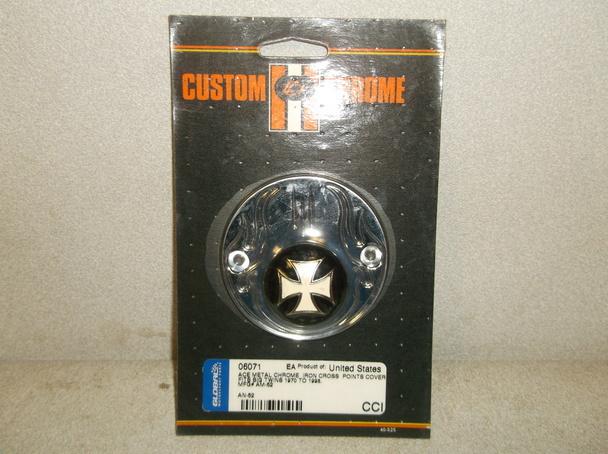 Ace metals iron cross style point cover for 1970-1999 harley big twins - $57 new