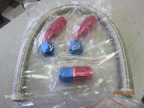 Lot of swivel hose end red blue aluminium 45 degree straight