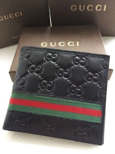 Men gucci black leather wallet