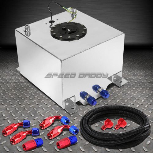 8 gallon/30.5l polished aluminum fuel cell tank+level sender+nylon fuel line kit